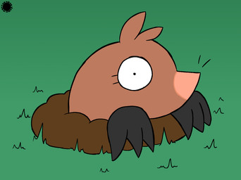 ambiguous_gender brown_body brown_fur claws clothing dirt eyelashes fur gloves grass handwear head_tuft logo plant solo text tuft whiskers thatdawgmurray evan_laveldivan eulipotyphlan mammal mole_(animal) aliasing artist_logo artist_name digital_media_(artwork) hi_res signature