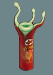 ambiguous_gender food grey_background not_furry penetrable_sex_toy sex_toy simple_background solo tentacles text what why tussamag pringles food_creature 2021 digital_media_(artwork) digital_painting_(artwork) english_text hi_res