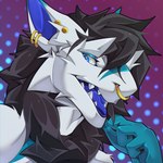 claws ear_piercing facial_piercing fur hair looking_at_viewer male neck_tuft nose_piercing open_mouth piercing solo teeth tuft sergaljujube king_chulapa sergal 1:1 hi_res