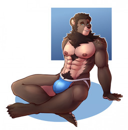 abs anthro areola barazoku big_bulge biped blue_clothing blue_eyes blue_jockstrap blue_underwear body_hair brown_body brown_fur brown_mane bulge chest_tuft claws clothed clothing feet fingers front_view fur geometric_background hair happy_trail humanoid_feet humanoid_hands jockstrap jockstrap_only leaning leaning_backward looking_at_viewer male mane markings muscular muscular_anthro muscular_male navel nipples pecs plantigrade pose pubes short_hair simple_background sitting smile solo spots spotted_markings toe_claws toes topless topless_anthro topless_male tuft underwear underwear_only darolion felid lion mammal pantherine 2023 colored full-length_portrait hi_res pinup portrait shaded