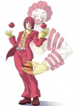 burger clown duo food fruit holding_food holding_object human_only male mascot not_furry plant standing tomato unknown_artist jojo's_bizarre_adventure mcdonald's ronald_mcdonald human mammal grandfathered_content meme