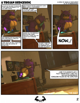 anthro big_muscles big_pecs chair computer computer_virus_(program) desk electronics furniture looking_at_viewer male muscular muscular_male office_chair pecs plant plant_pot potted_plant smug_grin solo sonic.exe_(series) speaker speech_bubble stuck table talking_to_viewer teasing teasing_viewer text trojan_horse_(program) angelic_endowment sega sonic.exe_(creepypasta) sonic_the_hedgehog_(series) fan_character jadex_(stonehedgeart) eulipotyphlan hedgehog mammal 3d_(artwork) comic digital_media_(artwork) english_text hi_res source_filmmaker_(artwork)