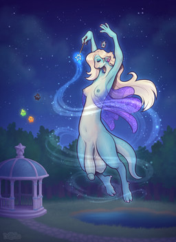 balls blonde_hair body_size_growth breasts crown eyes_closed forest gazebo genitals grass green_body group growth gynomorph hair headgear holding_object holding_wand human_to_anthro intersex lake macro magic navel night nipples outside penis plant size_transformation smile solo_focus species_transformation star tail tail_growth transformation tree wand keffotin mario_bros mythology nintendo super_mario_galaxy rosalina_(mario) dragon human luma mammal mythological_creature mythological_scalie scalie 2025 digital_media_(artwork) hi_res trans_(lore) trans_woman_(lore)