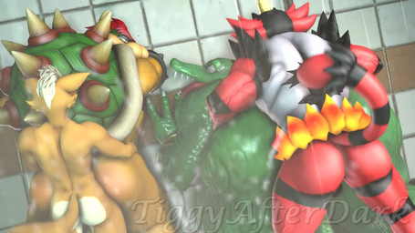 against_surface against_wall ahegao anal anal_penetration anthro anthro_on_anthro anthro_penetrated anthro_penetrating anthro_penetrating_anthro arched_back ass_up back_muscles balls biceps big_butt black_body black_fur bloodshot_eyes bouncing_balls bouncing_butt bracelet butt butt_focus butt_jiggle butt_size_difference claws crown darkened_balls darkened_genitalia dominant dominant_anthro dominant_male eye_roll from_behind_position fur genitals green_body green_scales group group_sex hair headgear headgear_only huge_butt interspecies jewelry jiggling larger_male larger_penetrated looking_at_another looking_at_partner looking_back looking_pleasured male male/male male_penetrated male_penetrating male_penetrating_male markings moan muscular muscular_anthro muscular_bottom muscular_male muscular_top narrowed_eyes nude obese obese_male open_mouth open_smile orgy overweight overweight_anthro overweight_bottom overweight_male parallel_sex penetration penile penile_penetration penis_in_ass plap_(sound) raised_tail rear_view red_body red_fur red_hair scales sex shell shower shower_sex size_difference small_dom_big_sub small_top_big_bottom smaller_male smile spiked_bracelet spiked_shell spikes spikes_(anatomy) striped_body striped_fur striped_markings striped_tail stripes submissive submissive_anthro submissive_male tail tail_markings tan_body tan_fur thick_thighs thrusting tile tile_wall tongue tongue_out vein veiny_muscles waist_grab wall_(structure) water wet wet_body white_body white_fur white_hair yellow_body yellow_scales tigura akkoarcade_(modeler) okamical_(modeler) suckorthrive_(modeler) warfaremachine_(modeler) donkey_kong_(series) mario_bros nintendo pokemon star_fox super_smash_bros. bowser fox_mccloud king_k._rool canid canine crocodile crocodilian felid feline fox generation_7_pokemon incineroar koopa kremling mammal pokemon_(species) reptile scalie 16:9 2026 3d_(artwork) 3d_animation animated digital_media_(artwork) hi_res high_framerate loop short_playtime sound source_filmmaker_(artwork) webm widescreen