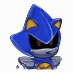 anthro black_sclera blue_body grey_body machine male metal metallic metallic_body mouthless multicolored_body red_eyes simple_background solo white_background innotsu sega sonic_the_hedgehog_(series) metal_sonic eulipotyphlan hedgehog mammal robot 1:1 hi_res portrait signature