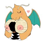 1_horn 2022 antennae_(anatomy) anthro areola big_breasts blush blush_lines breasts claws dragon dragonite duo eyelashes eyes_closed faceless_character faceless_human faceless_male female female_focus ferretidk generation_1_pokemon head_between_breasts heart_symbol hi_res horn hug huge_breasts human human_on_anthro interspecies larger_anthro larger_female male male/female mammal membrane_(anatomy) membranous_wings mythological_creature mythological_scalie mythology nintendo nipples nude orange_body pink_areola pink_nipples pokemon pokemon_(species) pokephilia romantic romantic_couple scales scalie simple_background size_difference smaller_human smaller_male smile tan_body tan_scales white_background wings