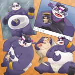 anthro balls belly big_belly blush bulge clothing container duo genitals hat headgear headwear humanoid_hands jar kemono male male/male micro moobs navel nipples overweight overweight_male penis purple_body shirt size_difference topwear underwear white_body 96panda lifewonders tokyo_afterschool_summoners alp_(tas) charles_(bunjirou) fan_character mammal mouse murid murine rodent 2024 hi_res