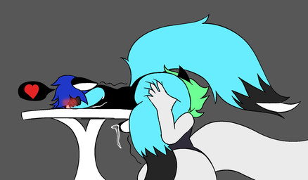 anthro big_butt butt clothing duo ejaculation erection face_on_butt leotard male male/male hornydragon2003 mythology canid canine dragon fox mammal mythological_creature mythological_scalie scalie hi_res nonbinary_(lore)