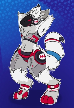 anthro anthrofied armor body_hair chest_hair cybernetics fluffy fluffy_tail fur grey_armor hands_behind_head machine metal metro neck_tuft pose protogen_armor protogen_face protogen_visor red_eyes simple_background smug smug_expression smug_eyes smug_face smug_grin solo tail train transportation tuft vehicle white_body wide_stance toxii_(artist) metro_de_santiago canid canine canis cyborg jackal mammal protogen absurd_res colored digital_drawing_(artwork) digital_media_(artwork) hi_res portrait signature