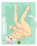 amber_eyes breasts curvy_figure female hair legs_up looking_at_viewer lying nipples nude on_back pose short_hair smile solo text voluptuous white_hair bokuman animal_humanoid cat_humanoid felid felid_humanoid feline feline_humanoid humanoid mammal mammal_humanoid english_text