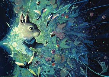 4_fingers ambiguous_gender anthro berry blue_clothing blue_sweater blue_topwear brown_body brown_fur clothing facial_markings feathered_wings feathers feral fingers flower flying food fruit fur green_body group head_markings insect_wings magic markings mask_(marking) plant pumpkin sweater tail topwear whiskers wings serena_malyon hasbro magic:_the_gathering wizards_of_the_coast amphibian apodiform arthropod avian beetle bird butterfly frog hummingbird insect lagomorph lepidopteran leporid mammal procyonid rabbit raccoon rodent sciurid tree_squirrel 2024 mixed_media official_art