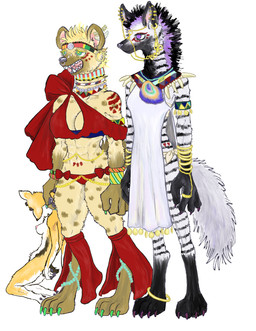 abs anthro bra breasts claws cleavage clothed clothing duo ear_piercing female fur hair jewelry markings mohawk muscular muscular_female piercing predator/prey simple_background size_difference spots stripes tail tribal underwear white_background kyokyota mihana_(kyokyota) quito_(kyokyota) hyena mammal spotted_hyena striped_hyena 2019 absurd_res hi_res