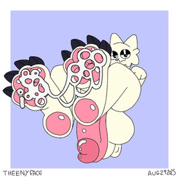 :3 balls bedroom_eyes big_penis bodily_fluids claws cum cum_on_feet feet foot_fetish foot_focus genital_fluids genitals glistening glistening_pawpads heel_pad humanoid_genitalia humanoid_penis male narrowed_eyes pawpads paws penis plantigrade plantigrade_pawpads seductive simple_background solo white_body wrinkled_feet wrinkles theenyface domestic_cat felid feline felis mammal 1:1