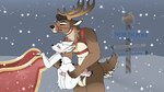 abdominal_bulge anal anal_penetration anthro balls clenched_teeth duo eyes_closed genitals harness male male/male penetration penis size_difference snow teeth unknown_artist canid canine deer fennec_fox fox mammal new_world_deer reindeer true_fox 16:9 animated short_playtime widescreen