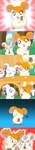 accessory blush bow_ribbon failure female gift gift_bow group hair_accessory hair_bow hair_ribbon holding_object male male/female question_mark ribbons scarf sparkles sparkling_eyes sunflower_seed twin_bows twin_hair_bows namanama hamtaro_(series) bijou_(hamtaro) hamtaro oxnard_(hamtaro) pashmina_(hamtaro) cricetid golden_hamster hamster mammal rodent absurd_res hi_res long_image tall_image