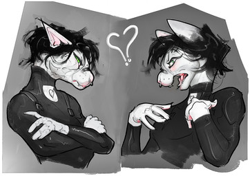 anthro blush female fur green_eyes white_body white_fur 532_(artist) felid feline mammal hi_res