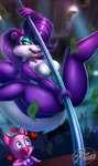 anthro dancing female fur male money pink_body pink_nose pole pole_dancing purple_body purple_fur solo_focus spread_legs spreading fernando_faria tiny_toon_adventures warner_brothers fifi_la_fume hamton_j._pig domestic_pig mammal mephitid skunk suid suina sus_(pig) 2023 hi_res