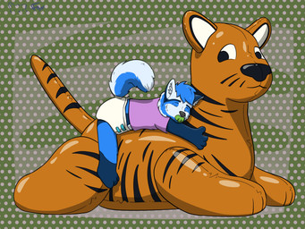 ageplay anthro clean_diaper clothed clothing diaper fur hair inflatable object_in_mouth pacifier pacifier_in_mouth pool_toy roleplay shirt simple_background smile t-shirt tail topwear wearing_diaper young dabblefox canid canine mammal 4:3 absurd_res digital_drawing_(artwork) digital_media_(artwork) hi_res