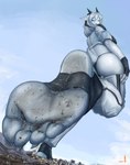4_toes anthro black_clothing black_footwear black_socks blue_eyes bodily_fluids clothing cloud dirty dirty_clothing dirty_feet dirty_socks feet female foot_fetish foot_focus footwear hair humanoid_feet legwear macro nails plantigrade sky sock_fetish socks soles solo stirrup_legwear stirrup_socks stirrup_stockings stockings sweat sweaty_feet toeless_footwear toeless_legwear toeless_socks toeless_stockings toeless_thigh_highs toes white_body white_hair solutionwcs portico_(solutionwcs) bovid caprine goat mammal hi_res