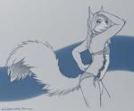 abstract_background anthro arm_tuft back-tie_bikini back-tie_clothing back-tie_swimwear big_tail bikini breasts chest_tuft clothed clothing elbow_tuft eyelashes female flat_chested fur hair looking_at_viewer neck-tie_bikini neck-tie_clothing neck-tie_swimwear open_mouth pose raised_tail side-tie_bikini side-tie_clothing side-tie_swimwear simple_background skimpy solo string_bikini swimwear tail teeth tuft two-piece_swimsuit oonami ami_(oonami) eurasian_red_squirrel mammal rodent sciurid tree_squirrel 2014 monochrome sketch