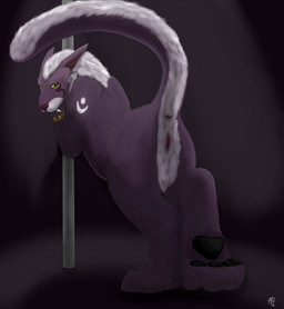animal_genitalia anus butt dancing feet female feral feral_druid fur genitals hair hindpaw looking_at_viewer looking_back pawpads paws pole pole_dancing presenting presenting_hindquarters presenting_vulva raised_tail rear_view simple_background smile solo stripper stripper_pole tail toes vulva white_body white_fur tellico elisanna domestic_cat druid_(feral) felid feline felis mammal night_elf_(feral) pantherine digital_drawing_(artwork) digital_media_(artwork) hi_res