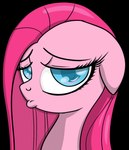 black_eyebrows blue_eyes ears_down eyebrows eyelashes female feral fur half-closed_eyes light long_mane looking_at_viewer mane narrowed_eyes pink_body pink_fur pink_mane pivoted_ears pouting pouting_lips simple_background solo transparent_background datapony friendship_is_magic hasbro my_little_pony pinkamena_(mlp) pinkamena_diane_pie pinkie_pie_(mlp) earth_pony equid equine horse mammal pony 2017 alpha_channel bust_portrait colored digital_drawing_(artwork) digital_media_(artwork) english_description hi_res lighting portrait shaded simple_shading