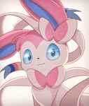 ambiguous_gender black_nose blue_eyes blue_inner_ear feral fur looking_at_viewer pink_body pink_ears pink_fur ribbons_(anatomy) solo white_body rael nintendo pokemon eeveelution generation_6_pokemon pokemon_(species) sylveon 2023 hi_res