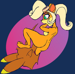 anthro breasts butt duo eyewear eyewear_on_head eyewear_only featureless_breasts female female_prey goggles goggles_on_head goggles_only male male/female male_pred nude side_boob vore chaoshetra activision crash_bandicoot_(series) coco_bandicoot cyote canid canine canis coyote mammal alpha_channel hi_res