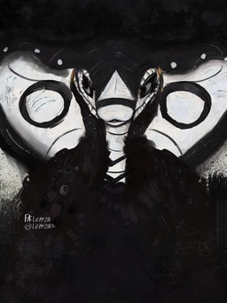 anthro black_clothing clothing eyelashes female fingers hand_on_cheek open_mouth pupils snake_hood solo text white_text leprzil laura_(leprzil) cobra reptile scalie snake 2025 3:4 artist_name english_text hi_res monochrome