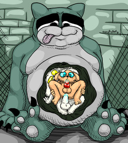 anal anthro autofellatio autofellatio_while_penetrated balls belly big_balls big_belly big_claws big_penis blue_cum blue_eyes bodily_fluids brick brick_wall bumpy_tongue claws colored_cum cum cum_in_ass cum_in_mouth cum_in_stomach cum_inside duo ejaculation ejaculation_while_penetrating eyebrows female from_behind_position fur genital_fluids genitals green_body green_fur green_stomach grey_body grey_fur group group_sex hand_on_head inside_stomach knot knotted_penis leaning_on_wall male male/male masturbating_while_penetrated masturbation oral oral_masturbation orange_body orange_fur overweight overweight_anthro pawpads paws penetration penile penile_masturbation penis red_penis sex sitting sitting_on_ground sketchy soft_vore thick_eyebrows threesome tongue tongue_out toony trio unusual_bodily_fluids unusual_cum unusual_genital_fluids vore wall_(structure) white_body white_fur yellow_eyes swagbigbelly mewgenics bagdog_(swagbigbelly) guillotina_(mewgenics) swag_(swagbigbelly) canid canine felid feline lagomorph leporid mammal rabbit undead detailed hi_res