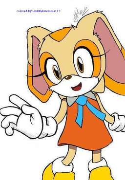 anthro big_ears brown_eyes clothed clothing female fur gloves handwear looking_at_viewer orange_body orange_eyes orange_fur simple_background solo white_background yellow_body yellow_fur young young_anthro unknown_artist sega sonic_the_hedgehog_(series) cream_the_rabbit lagomorph leporid mammal rabbit colored signature source_request