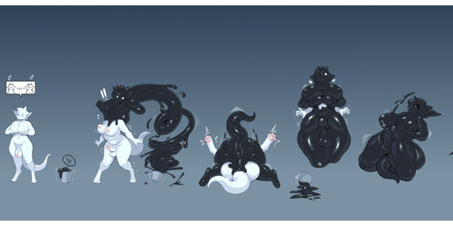 anthro barefoot big_breasts blush bodily_fluids bottomwear breast_expansion breast_grab breast_growth breasts bulge clothed clothing crop_top cum cum_in_clothing digitigrade erection erection_under_clothing expansion feet fur gender_transformation genital_expansion genital_fluids genitals goo_transformation growth gynomorph hand_on_breast hip_expansion horn huge_breasts intersex latex latex_clothing latex_legwear latex_stockings latex_transformation legwear looking_pleasured male midriff mti_transformation penis shirt shopping_bag shorts sitting smile solo stockings surprised topwear transformation wide_hips meganemausu mythology dragontim_(character) animate_inanimate dragon furred_dragon furred_scalie latex_creature living_clothing living_latex mythological_creature mythological_scalie scalie 2025 absurd_res hi_res busty_boy_(lore)