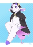 anthro cloak clothing male pose jintally nue_stargazer bovid caprine mammal sheep hi_res pinup nonbinary_(lore)