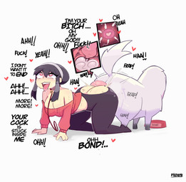 :3 ahegao all_fours animal_genitalia animal_penis bestiality big_breasts black_hair black_paws bodily_fluids bowl breasts butt canine_genitalia canine_penis close-up clothing collar collar_tag container cum cum_in_uterus cum_in_vagina cum_inside deep_penetration dialogue dripping duo ejaculation eye_roll female feral fluffy fluffy_tail fur genital_fluids genitals hair heart_pupils heart_reaction heart_symbol human_on_feral human_penetrated impact_lines interspecies knot knotted_penis leash leggings legwear light-skinned_female looking_pleasured male moan onomatopoeia ovum ovum_with_face penetration penis pet_bowl pink_penis profanity pupils red_clothing red_collar red_eyes red_leash red_shirt red_topwear saliva saliva_drip saliva_on_tongue saliva_string shirt short_hair side_view simple_background sound_effects sperm_cell steamy_breath sweat sweaty_body sweaty_breasts sweaty_butt sweaty_face tail talking_to_another tears tears_of_pleasure text tongue tongue_out topwear torn_clothing torn_leggings torn_legwear tremble_spikes uterus white_background white_body white_fur white_hairband white_pupils white_tail x-ray_view pixzapix spy_x_family bond_(spy_x_family) yor_forger canid canine canis domestic_dog human mammal 2024 english_text hi_res signature