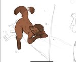 ambiguous_gender anthro biped branch brown_body brown_fur cute_fangs dialogue digitigrade eyebrows fangs fluffy fluffy_tail fur hair high-angle_view inner_ear_fluff looking_at_viewer lying nude on_branch on_front plant simple_background sketch_background smile solo tail tail_motion tailwag teeth text tilde_after_text tree tuft white_background yellow_eyes truemew bingo_(truemew) gulonine mammal marten mustelid musteline sable_(marten) 2025 digital_media_(artwork) hi_res sketch