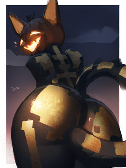 anthro border bubble_butt butt clothing female food for_a_head fruit glistening glistening_butt glowing heart_symbol looking_at_viewer looking_back looking_back_at_viewer markings plant pumpkin pumpkin_head rear_view skeleton_(marking) skinsuit solo tail tail_covering_crotch tight_clothing white_border tigritita epic_games fortnite spice_(fortnite) felid mammal object_head 2025 digital_media_(artwork) hi_res signature