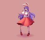 big_breasts bottomwear breast_expansion breasts cleavage clothed clothing dress expansion female hair huge_breasts long_hair looking_at_breasts looking_down open_mouth purple_hair red_eyes shadow shirt solo standing topwear wardrobe_malfunction elfdrago asian_mythology east_asian_mythology japanese_mythology mythology touhou reisen_udongein_inaba animal_humanoid humanoid lagomorph lagomorph_humanoid leporid_humanoid mammal mammal_humanoid rabbit_humanoid yokai 2023 absurd_res digital_media_(artwork) hi_res