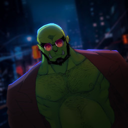 male muscular muscular_humanoid muscular_male not_furry solo coonkuma humanoid orc 1:1 digital_media_(artwork) hi_res