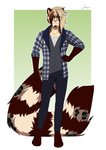 4_toes 5_fingers anthro blonde_hair clothed clothing eyebrows eyelashes eyewear feet fingers glasses hair male smile solo toes amur ailurid mammal red_panda 2020 digital_media_(artwork) hi_res