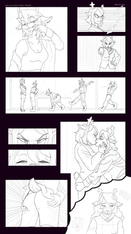 5_fingers age_difference anthro blush blush_lines boots bottomwear breasts businesswear butt butt_grab cleavage close-up clothed clothing crossed_arms duo eye_bags eyelashes female female/female finger_in_mouth fingers footwear fully_clothed gem gesture hair hand_gesture hand_on_butt hand_on_cheek high_heels highlights_(coloring) jacket jewelry kissing long_eyelashes mature_female necklace onomatopoeia open_mouth oversized_clothing panel_interaction pearl_(gem) pearl_necklace pencil_skirt piercing pointing remembering secretly_loves_it shirt shoes skirt smug sound_effects standing stern_look suit sweater tank_top tear_trough text thought_bubble thought_bubble_outside_panel tongue tongue_out tongue_piercing topwear turtleneck walking bunpicker deltarune undertale_(series) carol_holiday dess_holiday noelle_holiday rudolph_holiday deer mammal new_world_deer reindeer 2025 9:16 absurd_res comic hi_res line_art widescreen daughter_(lore) incest_(lore) mother_(lore) mother_and_child_(lore) mother_and_daughter_(lore) parent_(lore) parent_and_child_(lore) parent_and_daughter_(lore)