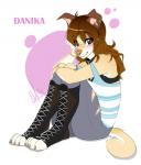 4_toes anthro biped boots brown_eyes brown_hair clothed clothing feet female footwear fur hair shoes simple_background sitting smile solo tan_body tan_fur toeless_boots toeless_footwear toes wolflady danika_(wolflady) canid canine canis domestic_dog mammal 2019 digital_media_(artwork)