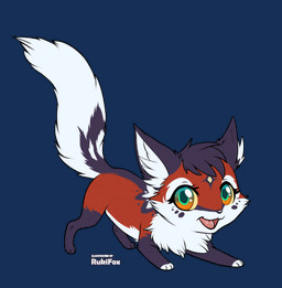 chibi feral fur looking_at_viewer quadruped red_body red_fur solo rukifox hikari_(riina) canid canine fox mammal 2d_animation animated low_res motion_tweening