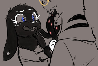 bodily_fluids clothing drooling duo eyewear female feral freckled_face freckles glasses male male/female saliva smile tentacles soulcentinel raisin_bread cubert_milkway ivy_shell buun hare lagomorph leporid mammal rabbit 2025