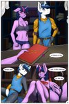 absurd_res anthro anthrofied biped blush book brother_(lore) brother_and_sister_(lore) comic dialogue duo english_text equid equine female fingering fingering_self friendship_is_magic genitals hair hasbro hi_res holding_book holding_object horn male mammal masturbation my_little_pony mythological_creature mythological_equine mythology purple_body pussy shining_armor_(mlp) sibling_(lore) sister_(lore) speech_bubble text twilight_sparkle_(mlp) twotail813 winged_unicorn wings