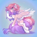 female feral fur hair hooves pink_hair purple_eyes solo white_body white_fur wings margony hasbro my_little_pony mythology equid equine mammal mythological_creature mythological_equine pegasus 2020 digital_media_(artwork) hi_res