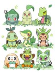 2024 3:4 ambiguous_gender anthro avian bulbasaur chespin chikorita countershade_face countershade_torso countershading elemental_creature felid feline feral flora_fauna generation_1_pokemon generation_2_pokemon generation_3_pokemon generation_4_pokemon generation_5_pokemon generation_6_pokemon generation_7_pokemon generation_8_pokemon generation_9_pokemon green_body grookey group hi_res mammal nintendo open_mouth open_smile plant pokemon pokemon_(species) rowlet saki_pokeoekaki scalie smile snivy sprigatito tail treecko turtwig unown_(pokemon) unown_a unown_k unown_s unown_u