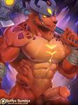 5_fingers abs abstract_background anthro areola axe balls bandage barazoku battle_axe biceps big_biceps big_muscles big_pecs biped cheek_tuft claws close-up clothing countershade_torso countershading empty_eyes erection facial_tuft fangs fingers front_view fur fur_tuft genitals glans glowing glowing_eyes headgear headwear holding_object holding_weapon horn huge_muscles humanoid_genitalia humanoid_hands humanoid_penis male manly melee_weapon mostly_nude muscular muscular_anthro muscular_male navel nipples nude obliques patreon_logo patreon_username pecs penis serratus sharp_teeth smile solo standing teeth text thick_penis thick_thighs triceps tuft vein veiny_penis weapon website_logo wraps wrist_wraps sollyz third-party_edit league_of_legends patreon riot_games tencent nasus_(lol) canid canine canis jackal mammal 3:4 censor_removal_edit detailed digital_media_(artwork) english_text half-length_portrait portrait shaded soft_shading url