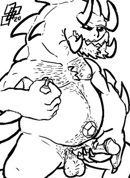 anthro balls bodily_fluids gem genital_fluids genitals hairy humanoid_genitalia humanoid_penis male masturbation nipple_fetish nipple_play nipples penile penile_masturbation penis precum slightly_chubby slightly_chubby_male solo tongue tongue_out cerdeorhys cartoon_network steven_universe steven_universe:_future monster_steven alien corrupted_gem diamond_(gem_species) aliasing black_and_white digital_media_(artwork) line_art monochrome