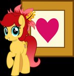 accessory blue_eyes cutie_mark female feral flower flower_in_hair hair hair_accessory heart_symbol looking_at_viewer malaysia plant raised_leg red_hair simple_background smile smiling_at_viewer solo text transparent_background yellow_body jhayarr23 hasbro my_little_pony rosa_blossomheart earth_pony equid equine horse mammal pony 2017 absurd_res alpha_channel english_text hi_res