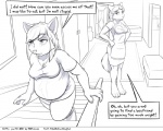 5:4 anthro breasts canid canine clothed clothing comic dialogue duo english_text faf fafcomics female fox greyscale hetty_(faf) mammal monochrome mother_(lore) obese overweight parent_(lore) text